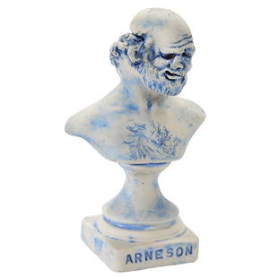Robert Arneson, (American, 1930-1992), Self Portrait: Robert Arneson, (American, 1930-1992), Self Portrait Trophy Bust, 1983, porcelain, signed and dated, 7"h Provenance: Provenance: Rago Arts and Auction Center, Lambertville, New Jersey, February 13, 20
