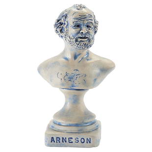 Robert Arneson, (American, 1930-1992), Self Portrait: Robert Arneson, (American, 1930-1992), Self Portrait Trophy Bust, 1981, glazed ceramic, stamped, dated and numbered “#13", 7.25"h Provenance: Provenance: Brian Gross Fine Art, San Francisco, Califor