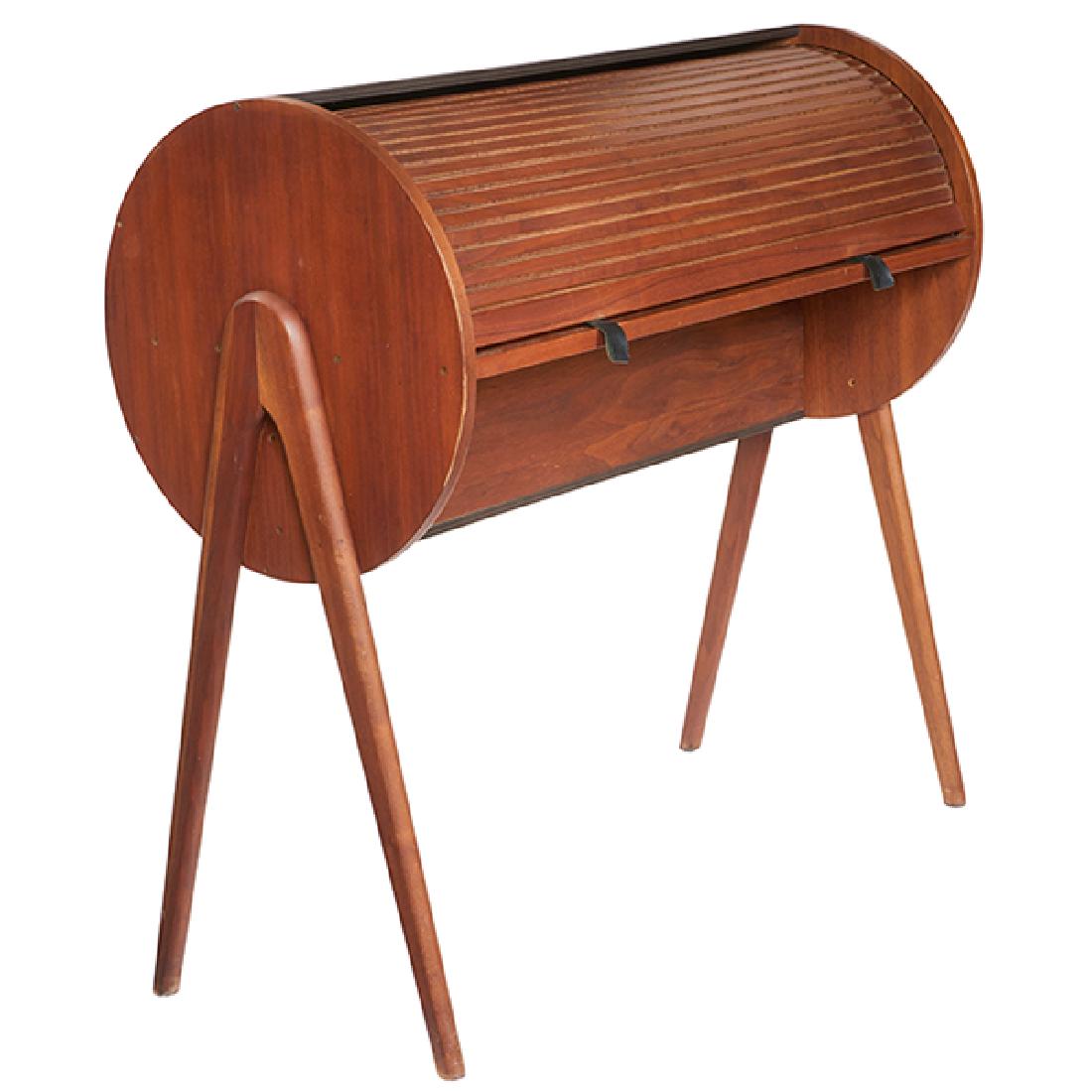 Mid-century Modern, roll-top desk, 1960s-70s, walnut, (1 of 1)