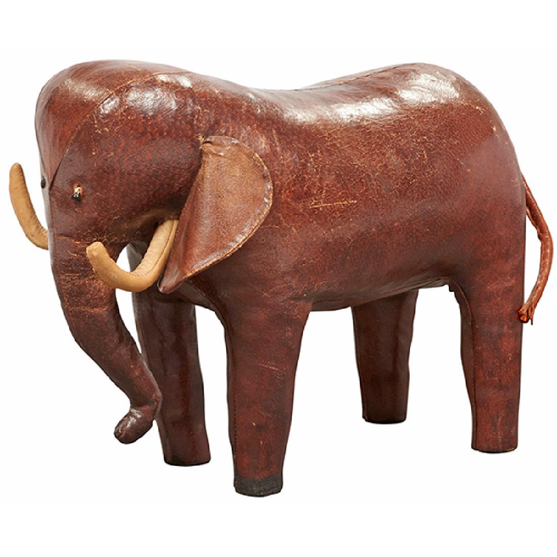 Omersa & Company Elephant stool, UK, 1960s, leather (1 of 1)