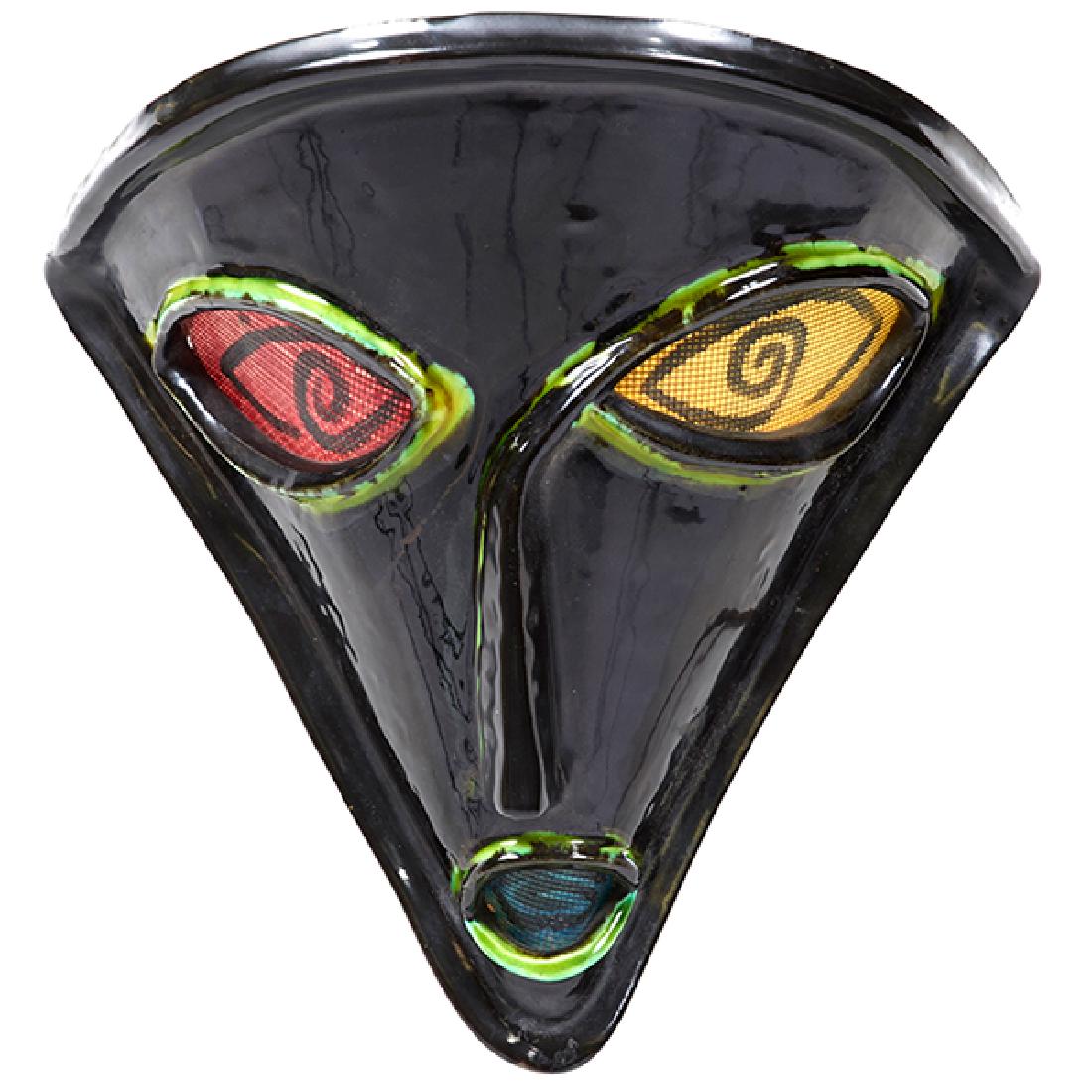 Accolay sconce, France, 1950s-60, glazed ceramic: Accolay, sconce, France, 1950s-60, glazed ceramic, plastic fabric with embedded wire mesh, signed “Accolay", 13"w x 8.5"d x 12"h