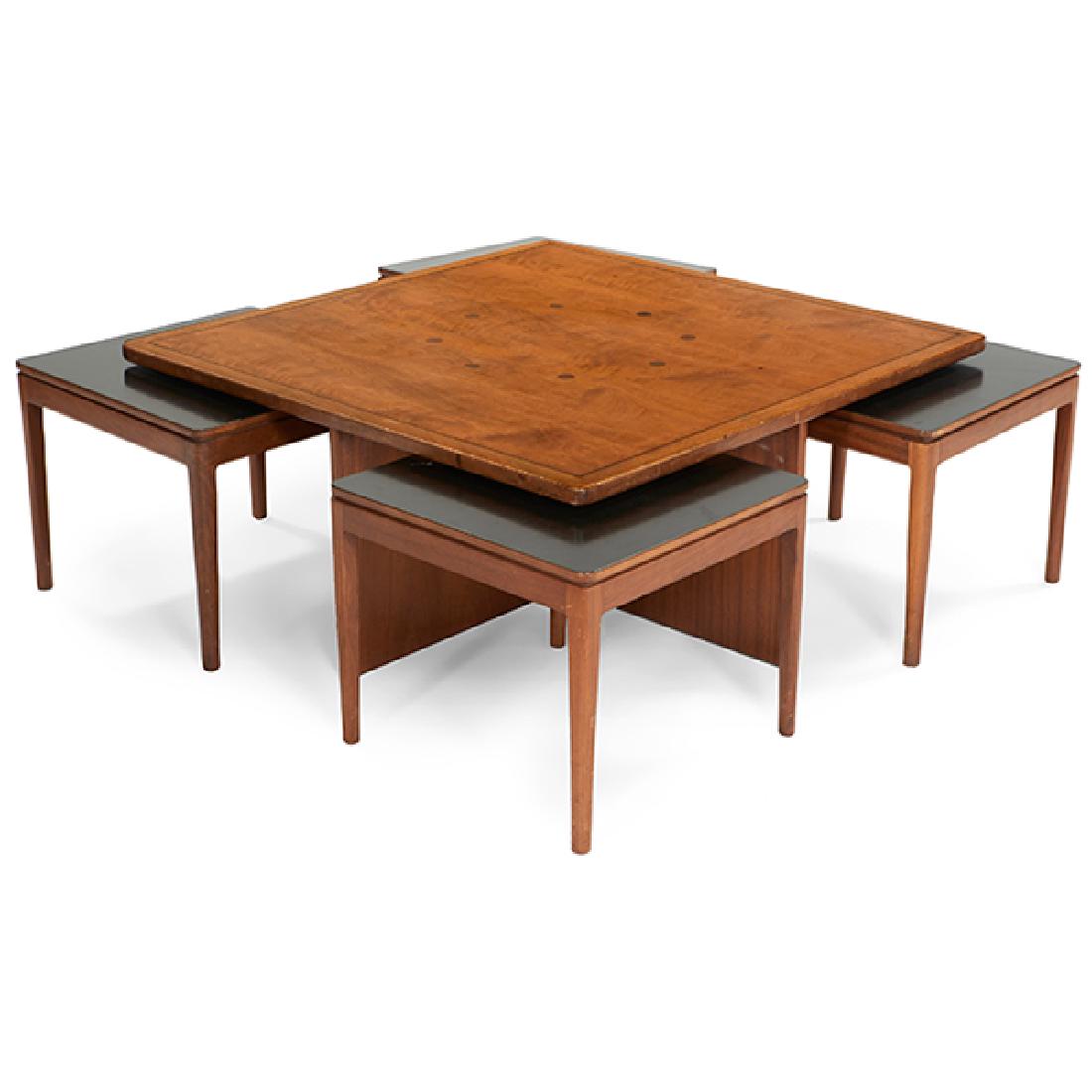 Drexel, Declaration table set, USA, 1959, walnut, black (1 of 3)