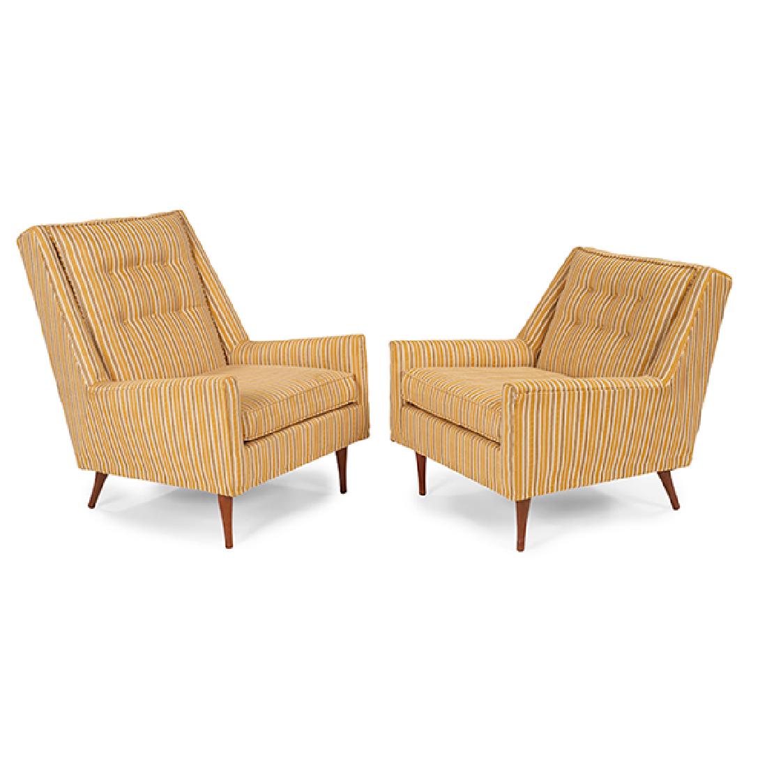 Mid-century Modern, Mr. and Mrs. lounge chairs, pair, (1 of 1)