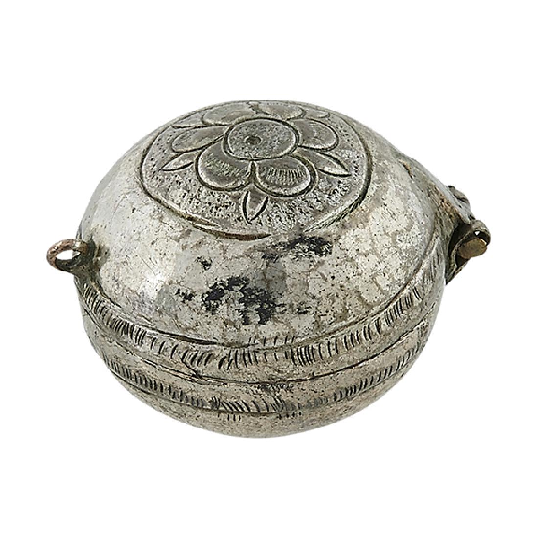 Continental Europe, spherical box with repousse floral (1 of 3)
