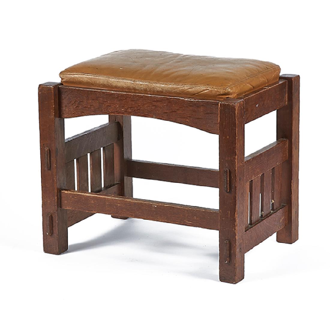 Harden, footstool, Camden, NY, oak, unsigned, 20"w x: Harden, footstool, Camden, NY, oak, unsigned, 20"w x 14"d x 17"h Provenance: Property from the Collection of Susan Seymour, Chicago, Illinois