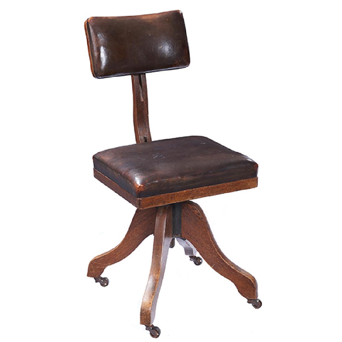 American Arts & Crafts Period, secretarial chair, oak, (1 of 1)