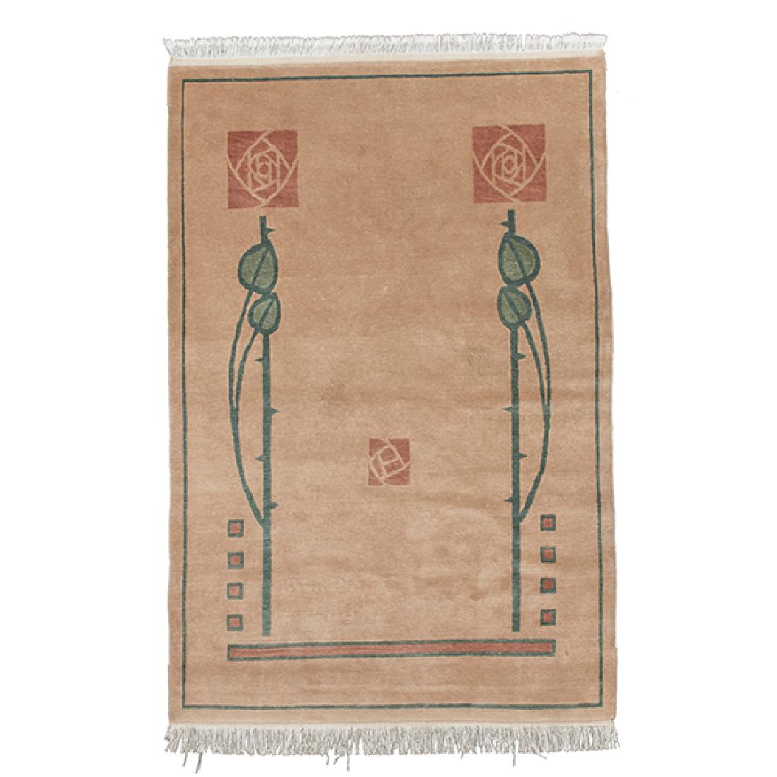 Contemporary Roycroft, Scottish Rose rug, wool, 48"w x (1 of 1)