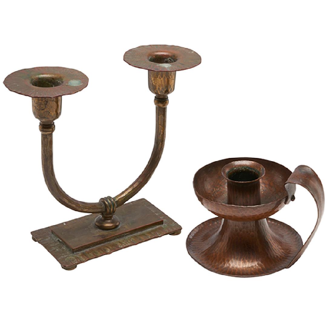 The Roycrofters, chamberstick and two-light (1 of 2)