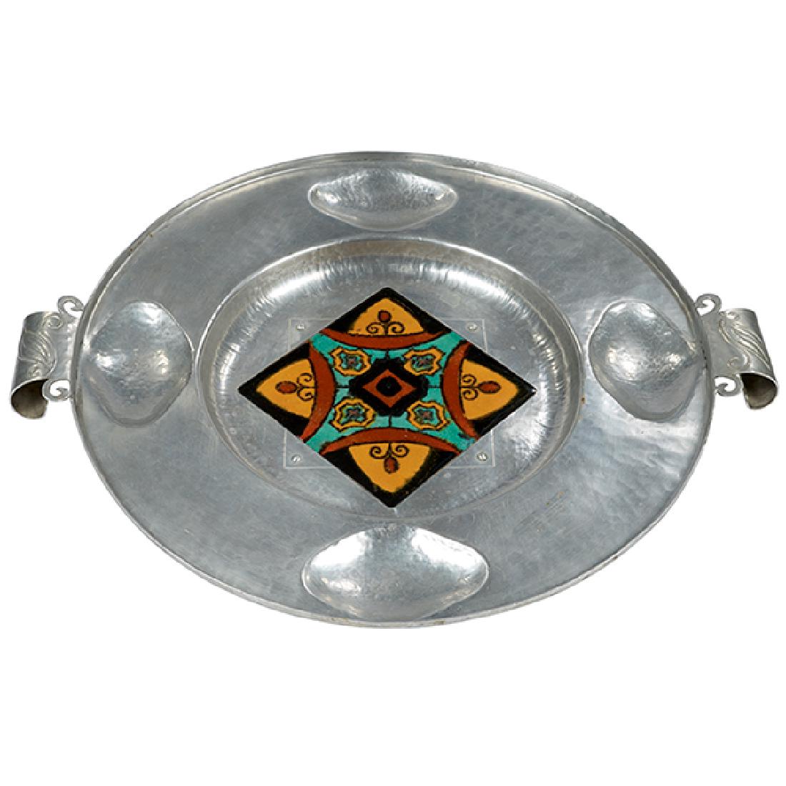 Cellini, Argental tray, Chicago, IL, hammered aluminum, (1 of 1)