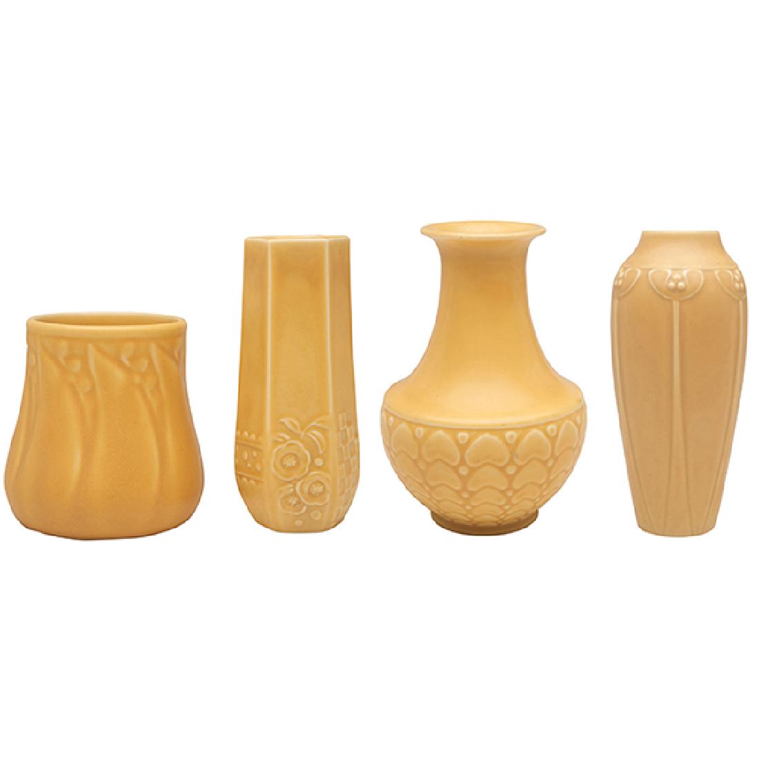 Rookwood Pottery, vases, four, Cincinnati, OH, Matte (1 of 1)