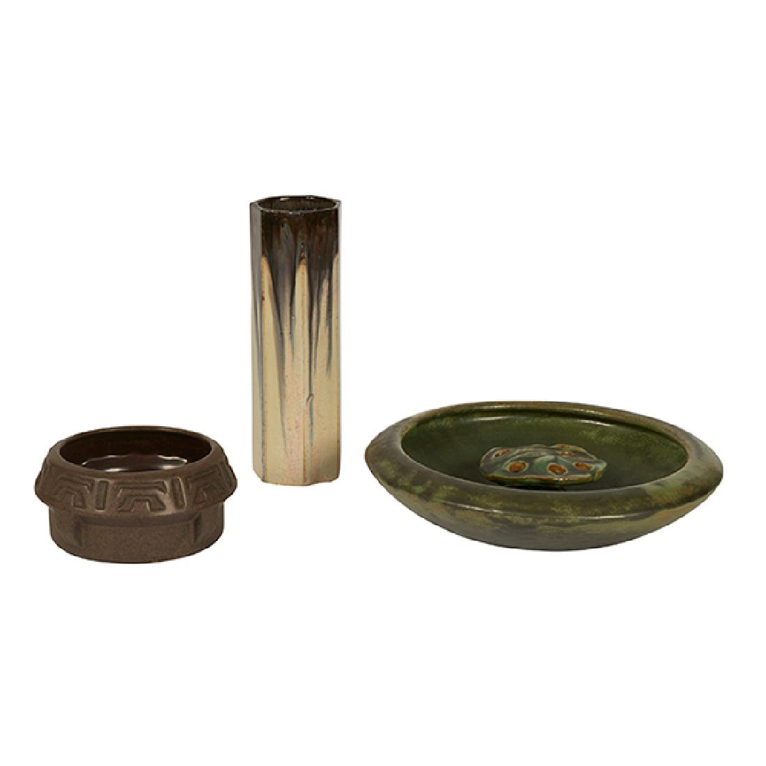 Fulper Pottery Co., vases, two and flower bowl, (1 of 1)