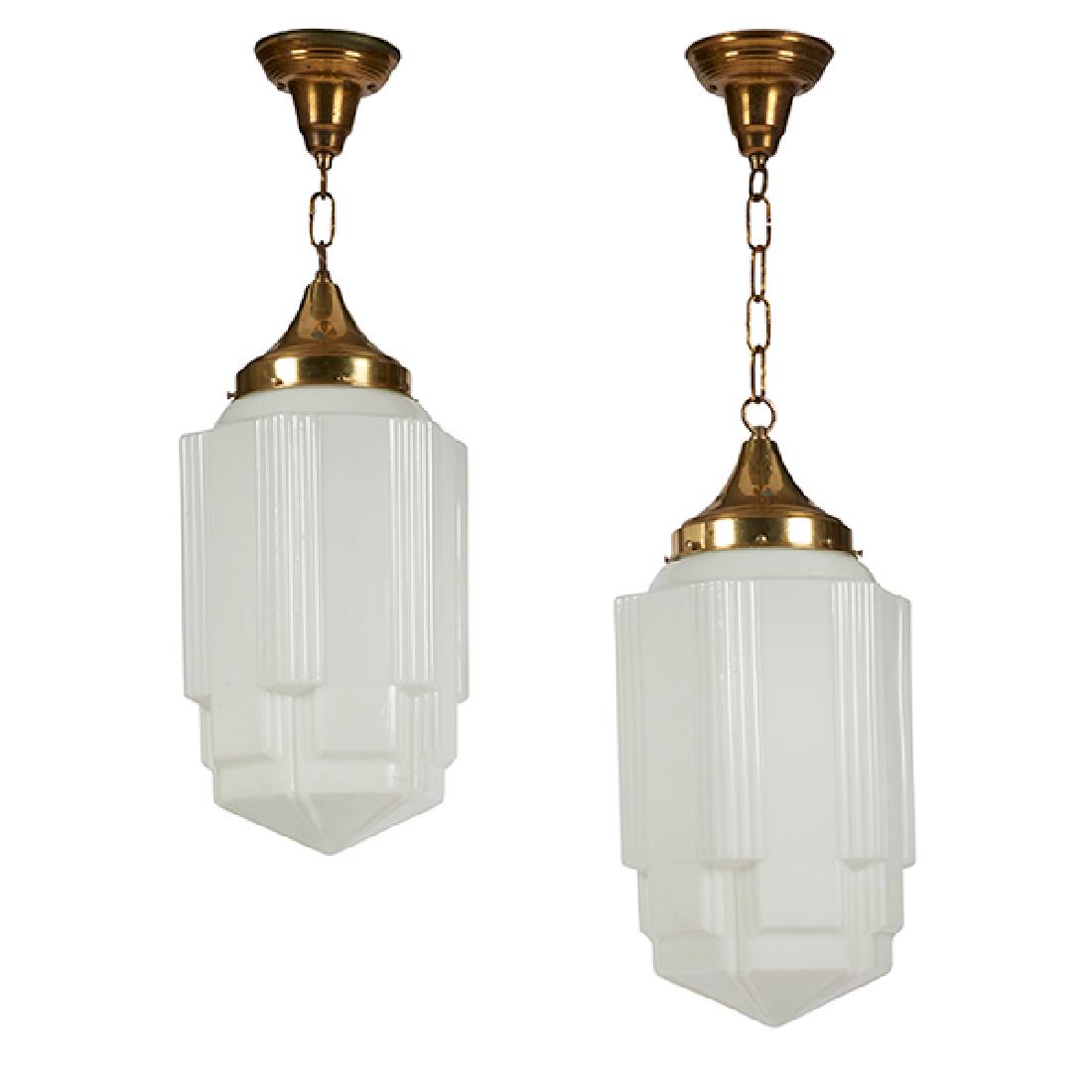 Art Deco Style, light fixtures, pair, brass, molded (1 of 1)