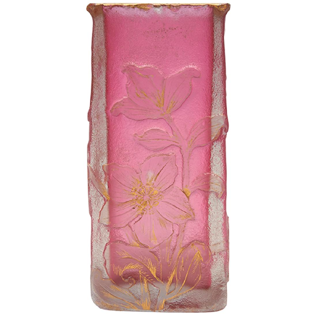 Daum, vase, Nancy, France, cameo cut and enameled (1 of 2)