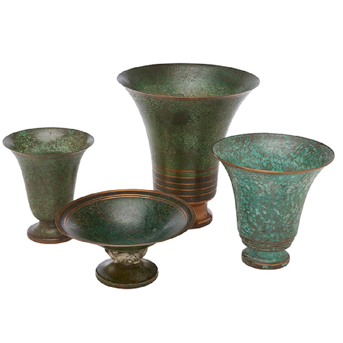 Carl Sorensen, vases, four, Philadelphia, PA, bronze, (1 of 5)