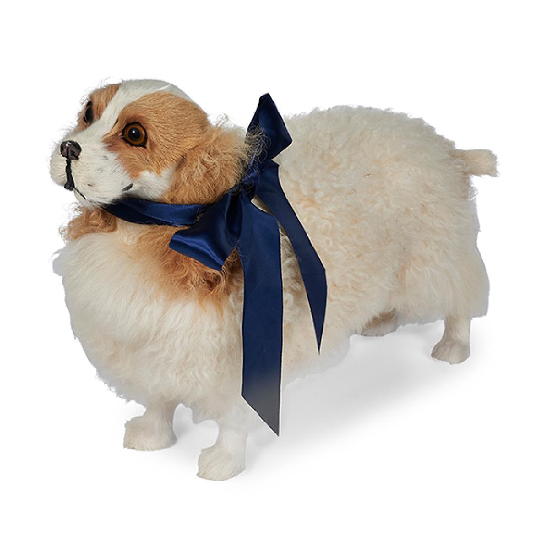 Faux Taxidermy, full body mount of a dog, 6"w x 20"d x: Faux Taxidermy, full body mount of a dog, 6"w x 20"d x 12"h Provenance: The Estate of Candice B. Groot, Evanston, Illinois