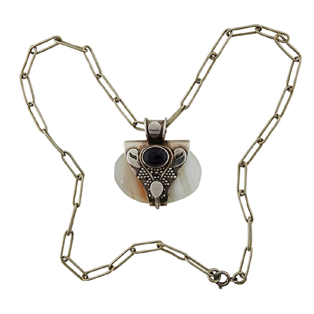 Vintage, pendant necklace, likely Mexican, sterling (1 of 1)