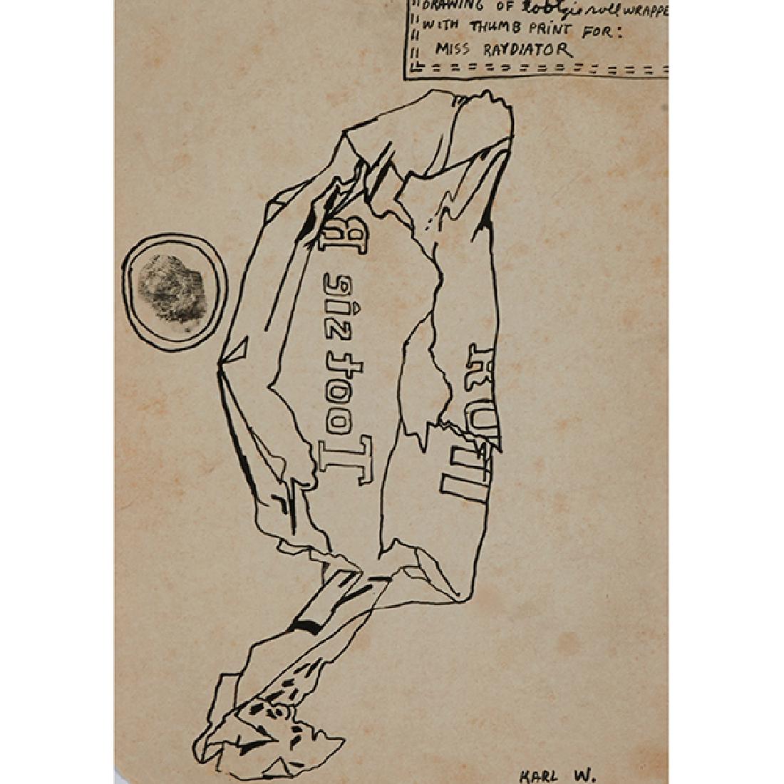 Karl Wirsum, (American, b. 1939), Drawing of Tootzie (1 of 2)