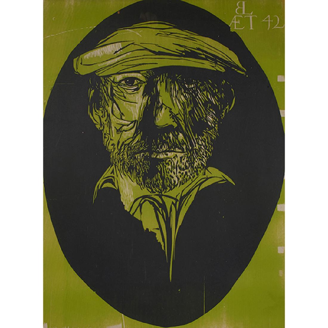 Leonard Baskin, (American, 1922-2000), Self Portrait at (1 of 2)