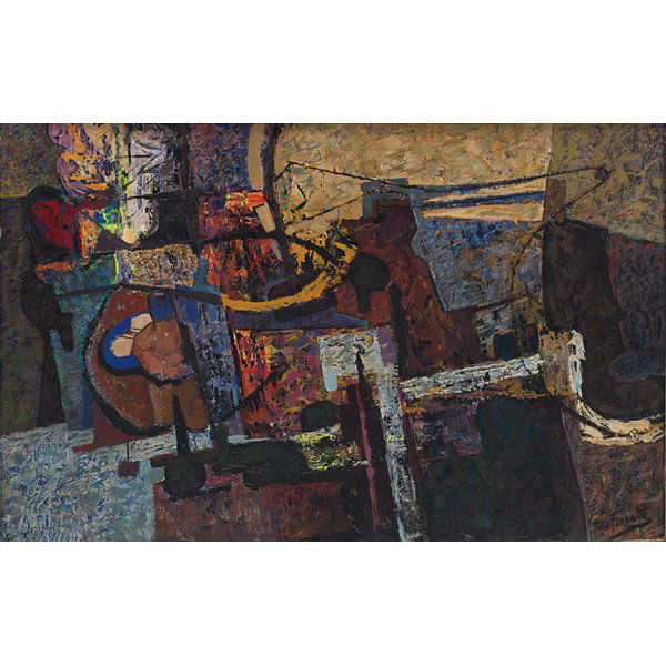 Mario de Ferrante, Laguna Coast, c. 1965; acrylic: Mario de Ferrante (Italian/American, 1898-1992), "Laguna Coast", c. 1965; acrylic/board, 28" x 44", signed; titled verso