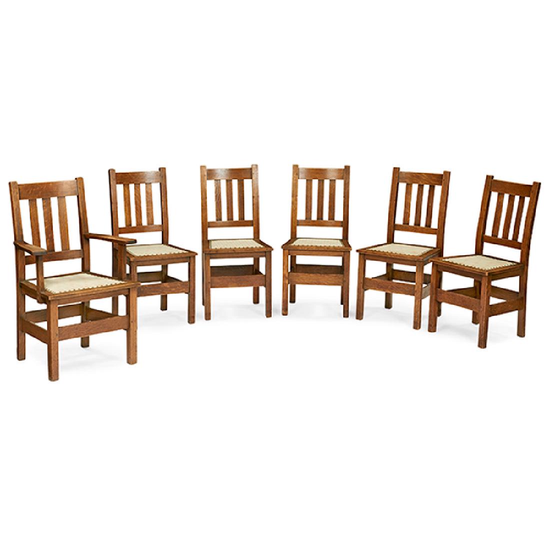 Stickley Brothers set of six chairs, five side chairs, (1 of 1)