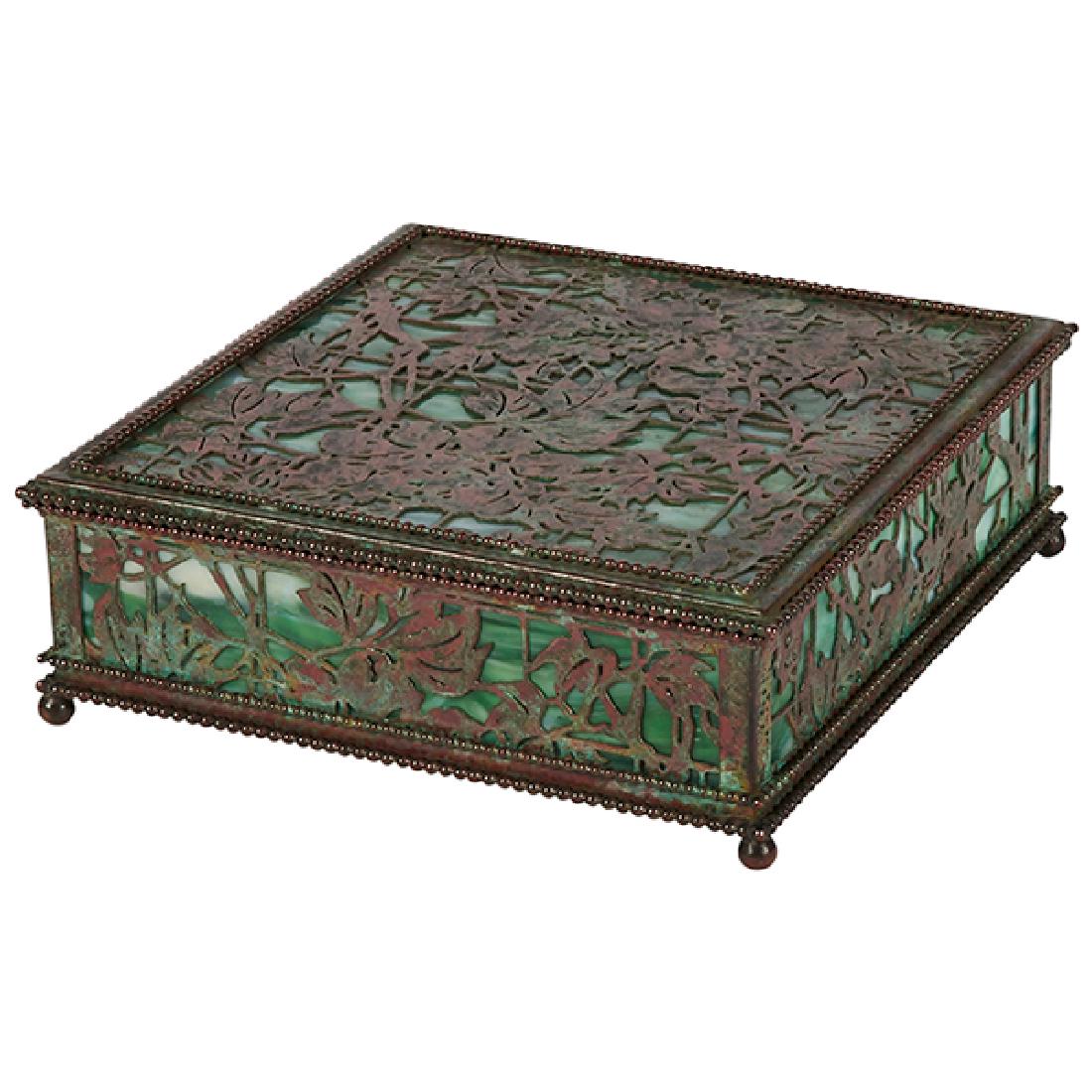 Tiffany Studios Grapevine box 8"sq x 2.75"h (1 of 2)