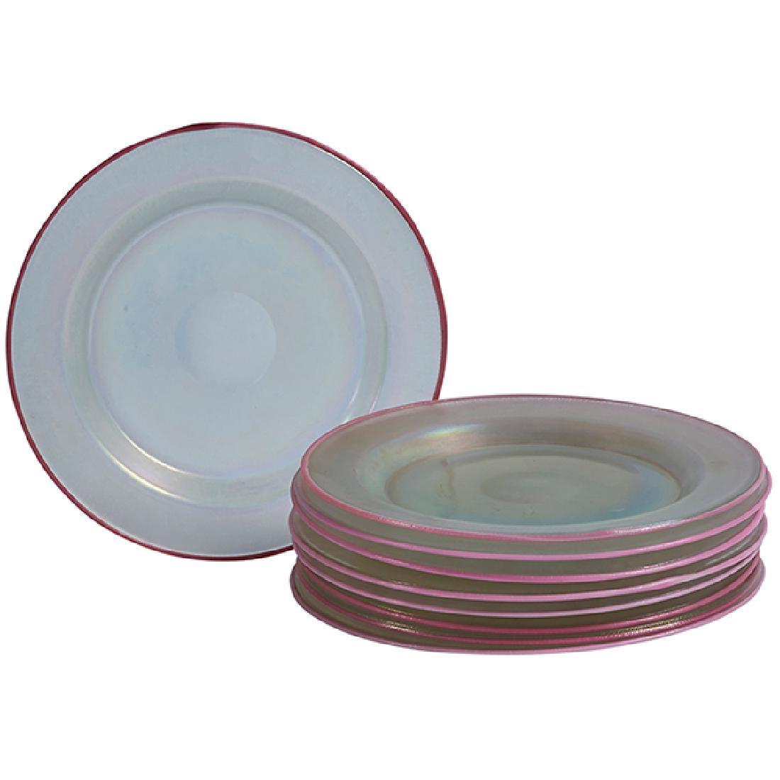 Steuben Glass Works dessert plates, set of nine 8"dia (1 of 1)