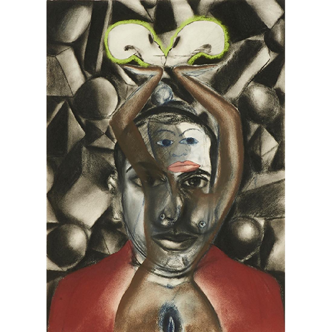 Francesco Clemente, (Italian, b. 1952), Geometrical: Francesco Clemente, (Italian, b. 1952), Geometrical Passion, 1989, pastel and charcoal on paper, 26" x 19" Provenance: Thomas Ammann Fine Art, Zurich, Switzerland Peter Blum Gallery, New York, New Yor
