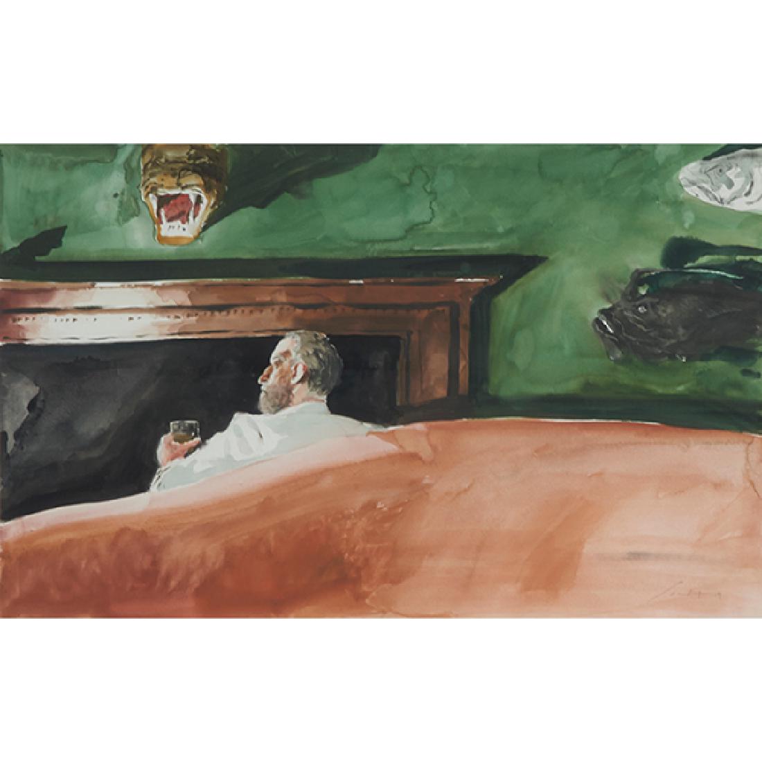 Julio Larraz, (Cuban, b. 1944), Casanova, watercolor, (1 of 2)