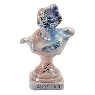 Robert Arneson, (American, 1930-1992), Self Portrait: Robert Arneson, (American, 1930-1992), Self Portrait Trophy Bust, 1981, glazed ceramic, stamped and dated, 6.75"h Provenance: Bonhams San Francisco, October 14, 2002, Lot 2096 The Estate of Candice B.