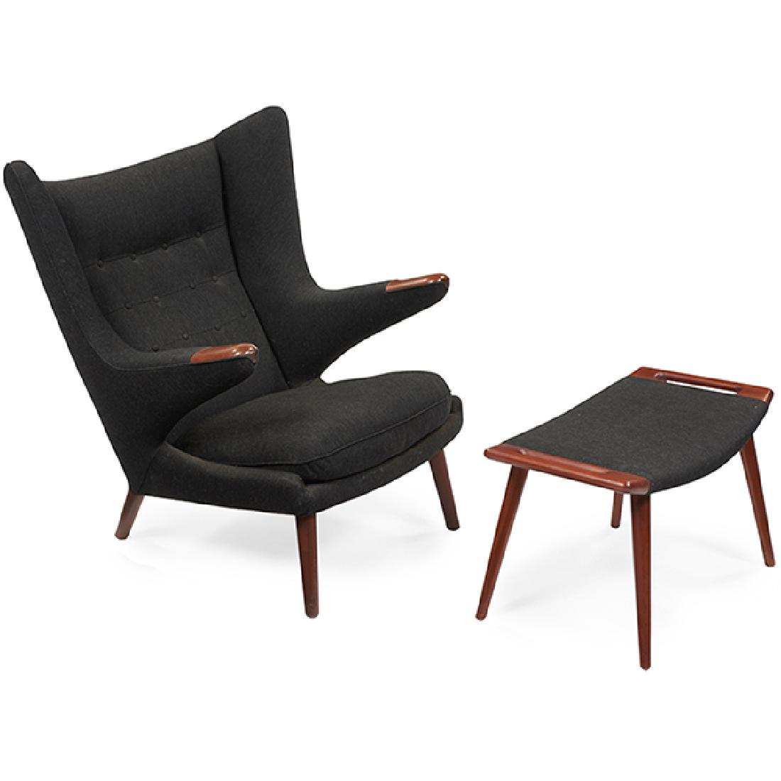 Hans Wegner A.P. Stolen Papa Bear chair & ottoman (1 of 1)