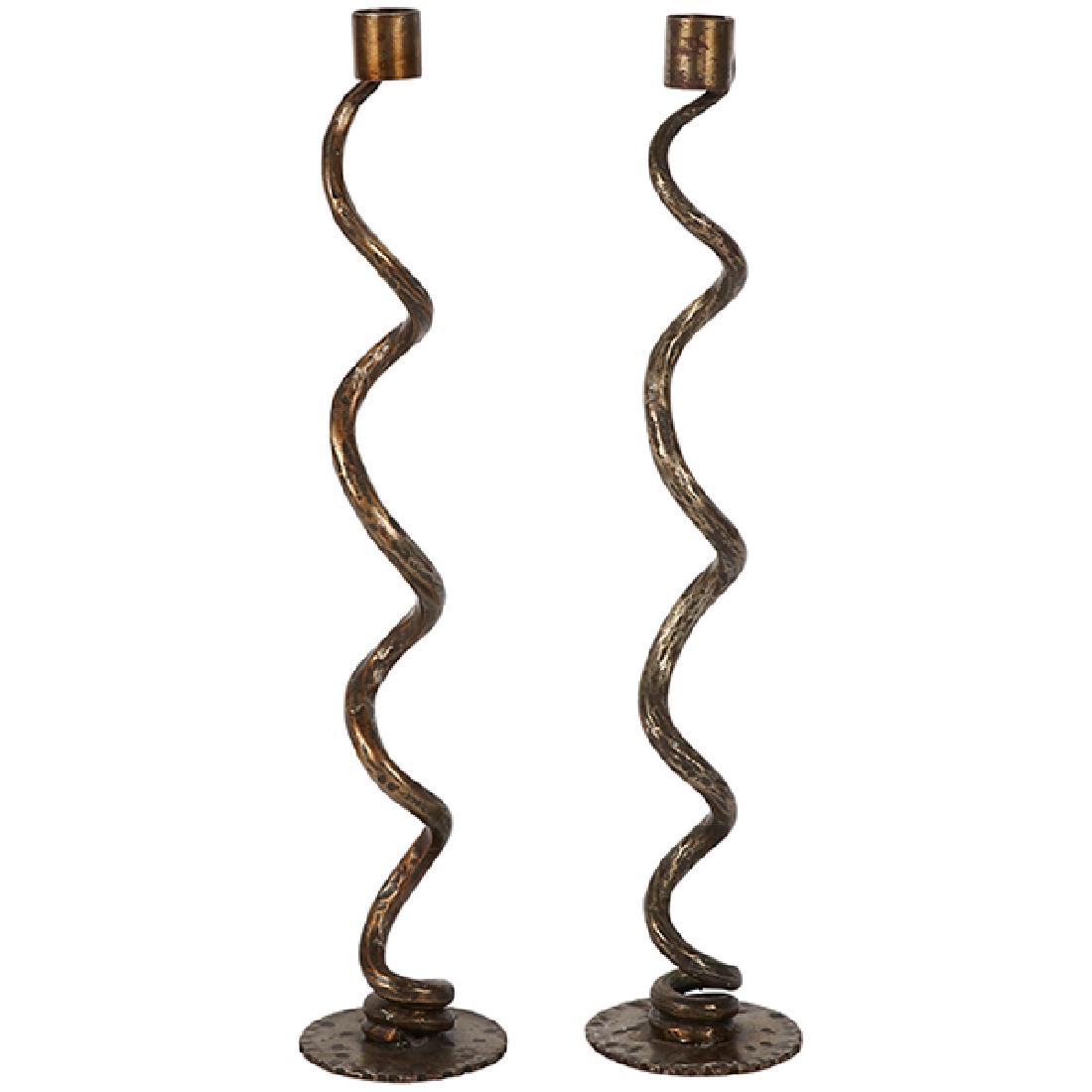 Sylvain Subervie (French, 20th.) candle holders, pair (1 of 1)