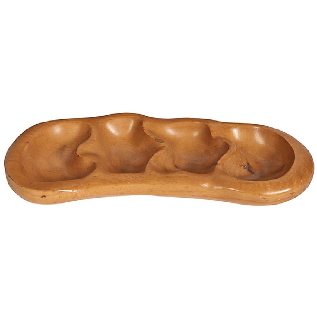 Russell Wright for Klise Woodworking Oceana Tray: Russell Wright (1904-1976) for Klise Woodworking, Oceana Relish tray, Grand Rapids, MI, USA, 1930s, Hard Rock Maple, branded "Russel Wright", 18"w x 7.25"d x 2"h