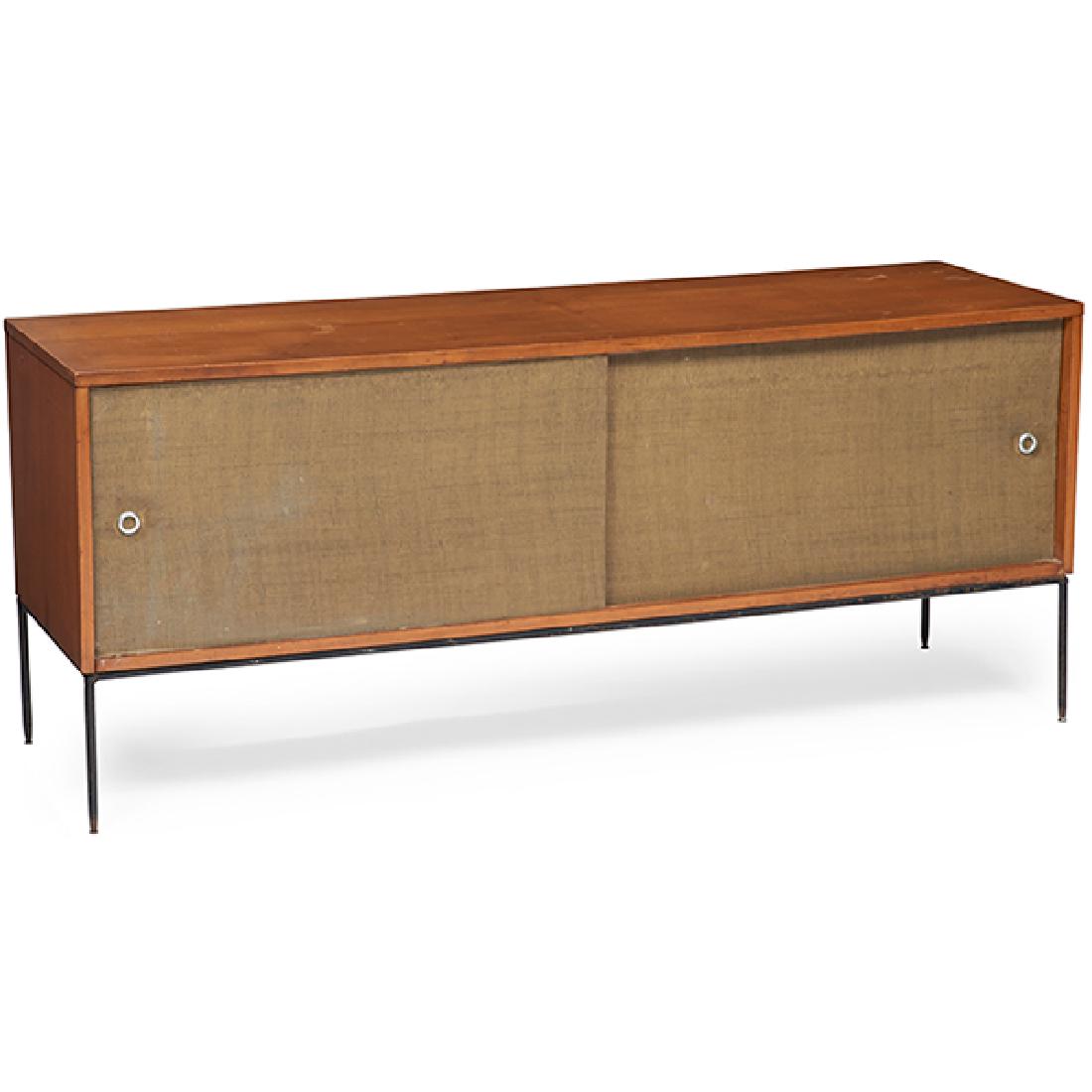 Paul McCobb for Winchendon Planner Group cabinet: Paul McCobb (1917-1969) for Winchendon, Planner Group cabinet, USA, 1960s, maple, iron, aluminum, branded Winchendon mark, original sliding doors, 60"w x 18.5"d x 12.5"h