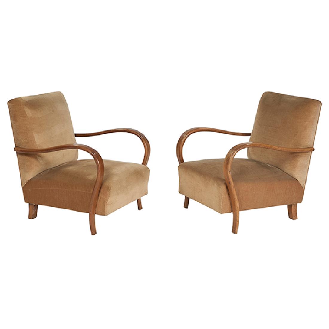 Italian lounge chairs, pair, 1950s (1 of 2)