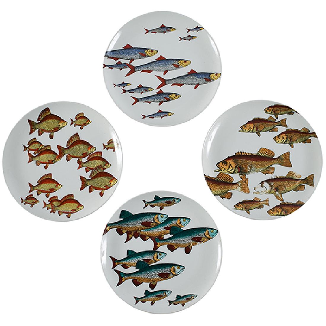 Piero Fornasetti "Pesci" plates, four (1 of 1)