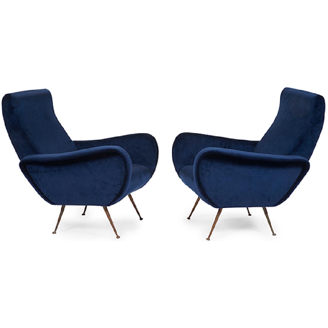 Italian lounge chairs, pair, 1950s (1 of 1)
