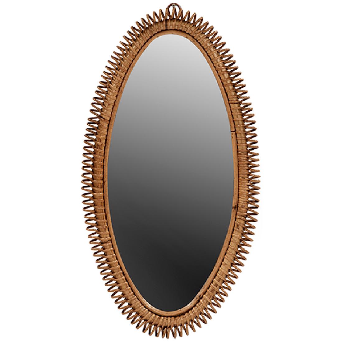 Vintage Italian Rattan wall mirror 36" high (1 of 1)