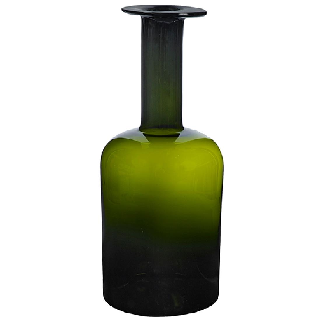 Otto Brauer Kastrup-Holmegaard Large Gulvvase green: Otto Brauer for Kastrup-Holmegaard, large Gulvvase vase, Denmark, 1960s, green glass, 8"dia x 19.75"h