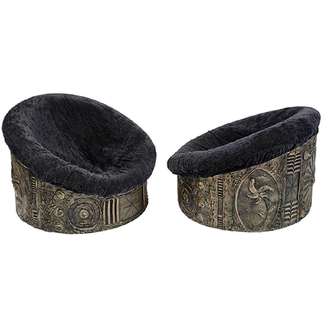 Adrian Pearsall for Craft Associates round chair, pair (1 of 2)