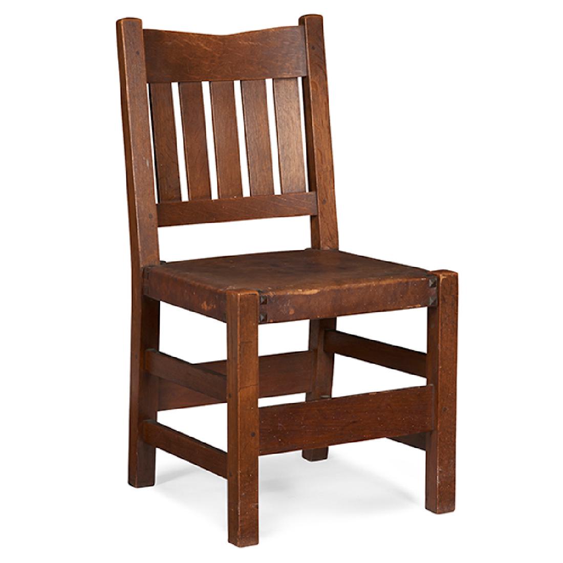 Gustav Stickley V Back Side Chair 354 1 2 18 5 W X