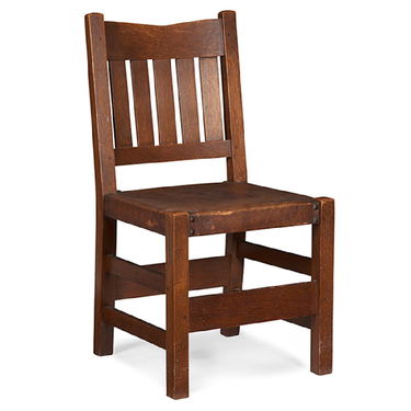 Gustav Stickley V Back Side Chair 354 1 2 18 5 W X