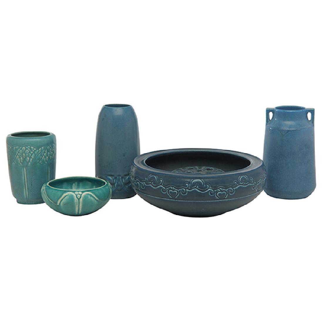 Rookwood Pottery vases, three, #1890, #2076, #6701, (1 of 2)