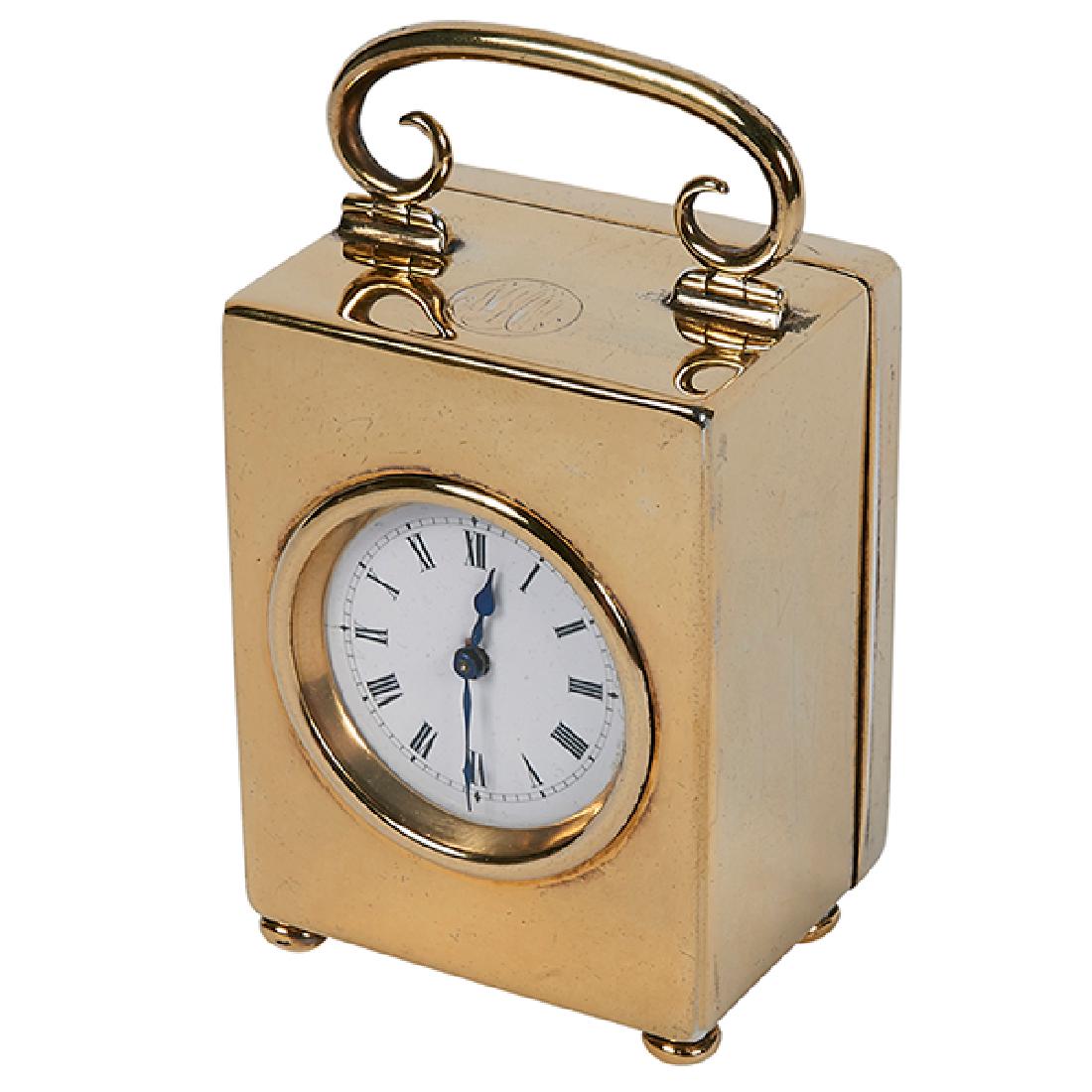 Charles & George Asprey desk clock 2 1/8"w x 1 5/8"d x (1 of 3)