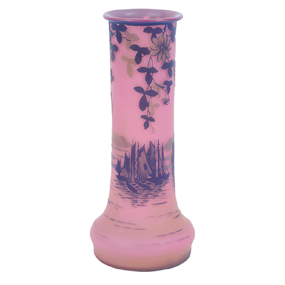 DeVez Harbor Scene vase 3.5"dia x 8"h (1 of 4)