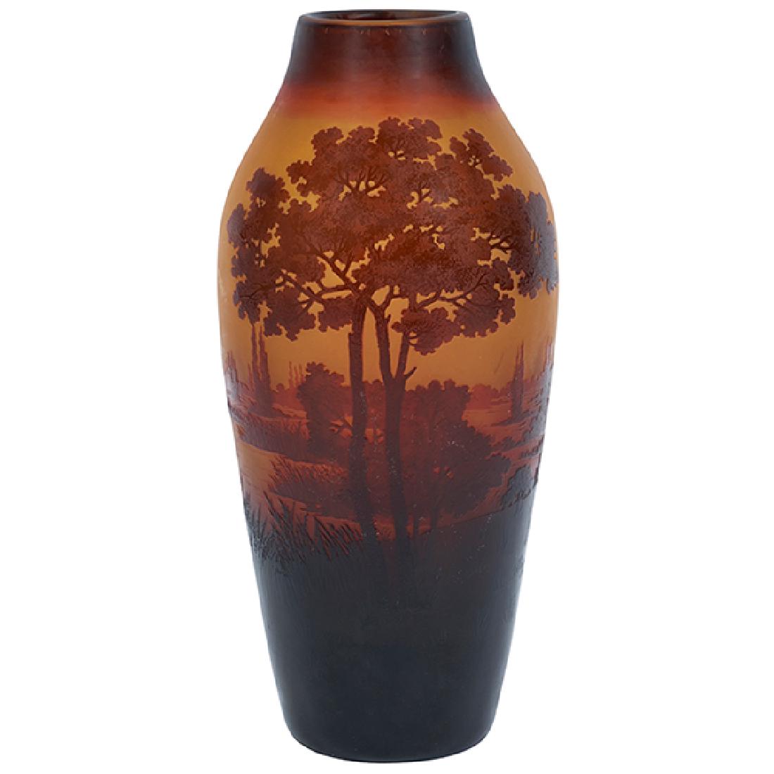 D'Argental Landscape vase 4.5"dia x 9.5"h (1 of 3)