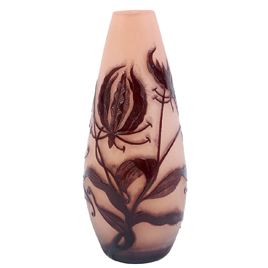 Andre Delatte (1887-1953) Gloriosa Lily vase 3.5"dia x (1 of 3)