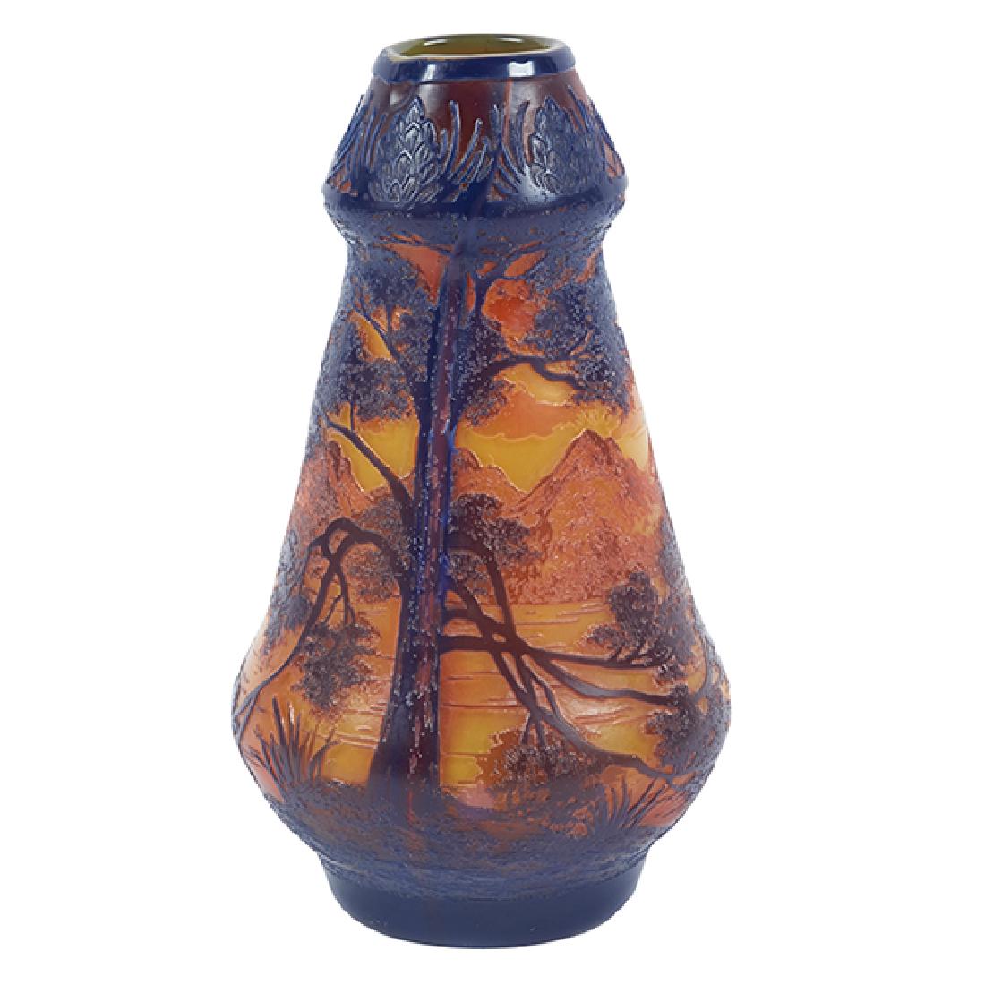 DeVez Mountainous Landscape vase 3.75"dia x 6.25"h (1 of 3)