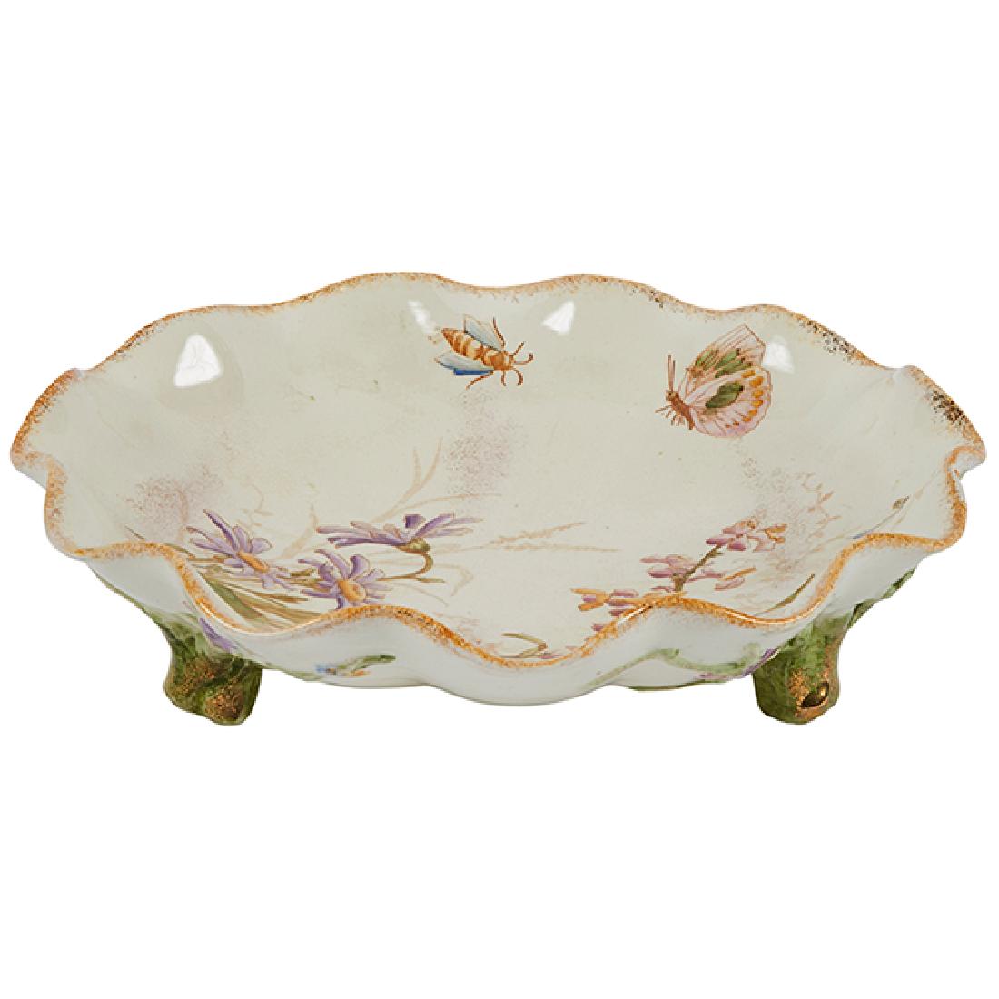Emile Galle (1846-1904) Insect and Foliate dish, #373 (1 of 2)