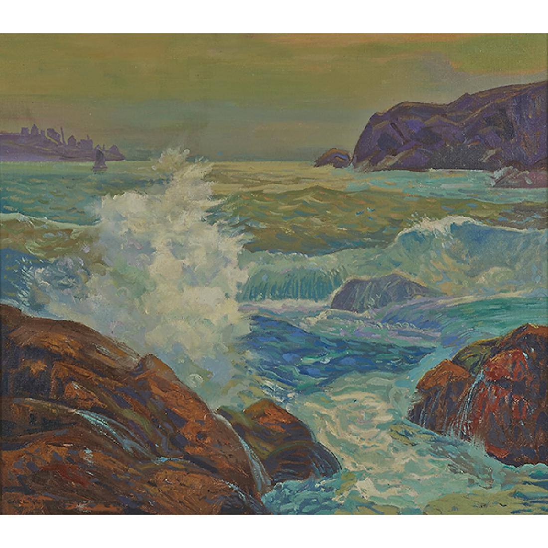 Carl Krafft, (American, 1884-1938), Seascape, oil on (1 of 2)