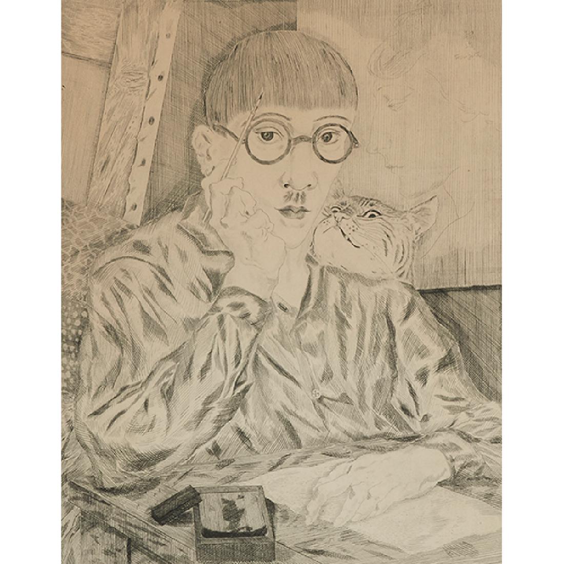 Leonard Foujita, (French/Japanese, 1886-1968), Self (1 of 2)